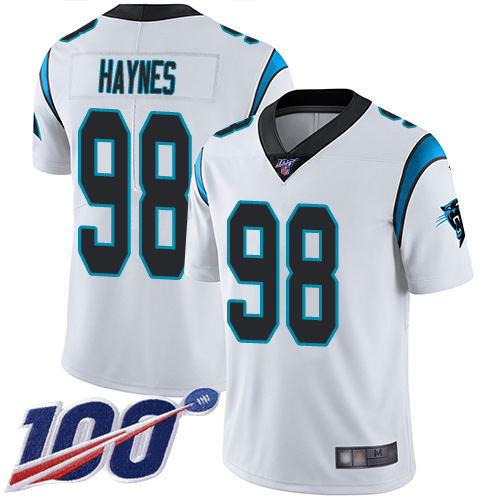 Carolina Panthers Limited White Men Marquis Haynes Road Jersey NFL Football 98 100th Season Vapor Untouchable